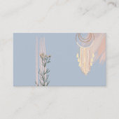 Stof blauw perzik boho dromenvanger visitekaartje (Voorkant)