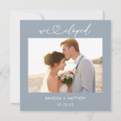 Stof Blauw We Eloppeerden Foto Hart Scriptie Trouw Aankondiging (Voorkant)