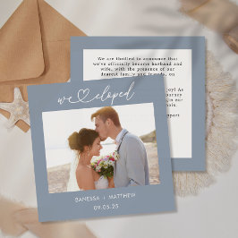 Stof Blauw We Eloppeerden Foto Hart Scriptie Trouw Aankondiging