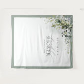 Stof blauwe Eucalyptus Bruidsdiner Fotohokje Wandkleed (Voorkant (horizontaal))