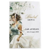 Stof blauwe Eucalyptus groenbruiloft Medium Cadeauzakje (Voorkant)