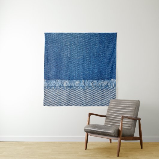 Stof Blauwe Jeans Achtergrond, Denim textuur Wandkleed (In situ)