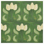 Stof -  blik witte Tulpen halve brick (Swatch)