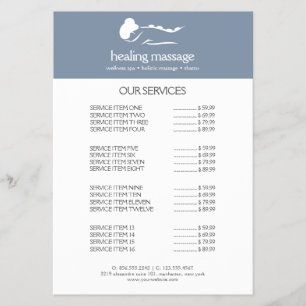 STOF BLUWE VROUW STONE MASSAGE Wellness Dag Spa Flyer