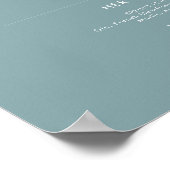 Stof Boho | Blauwe Handtekeningdranken Bord Poster (Hoek)