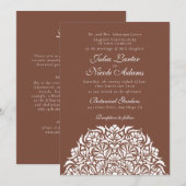 Stof Boho Bruin Whimsical Bloem Mandala Bruiloft Kaart (Voorkant / Achterkant)
