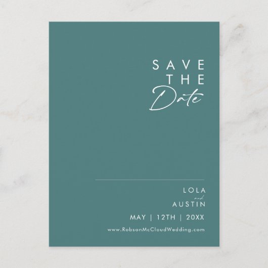 Stof Boho | Groene Save the Date Uitnodiging Briefkaart (Voorkant)