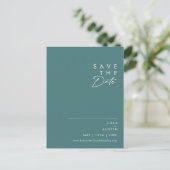 Stof Boho | Groene Save the Date Uitnodiging Briefkaart (Staand voorkant)
