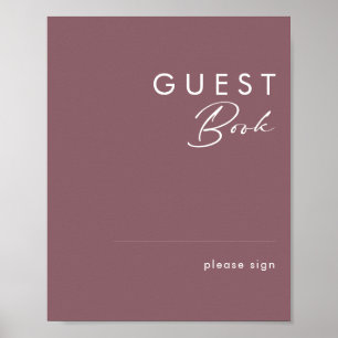Stof Boho Paars gastboek bord Poster