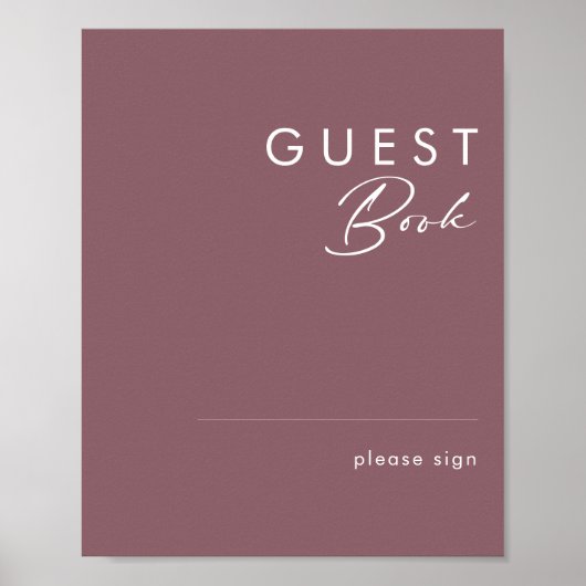 Stof Boho | Paars gastboek bord Poster (Voorkant)