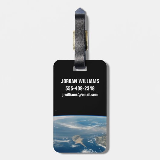 stof boven het middellandse-zeegebied en het Zee c Bagagelabel (Achterkant verticaal)