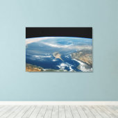 stof boven het middellandse-zeegebied en het Zee c Canvas Afdruk (Insitu (Houten vloer))