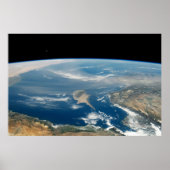 stof boven het middellandse-zeegebied en het Zee c Poster (Voorkant)