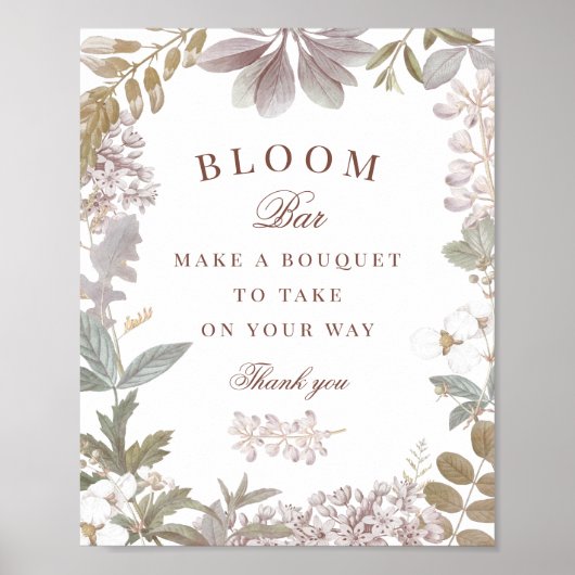 Stof Bruidsboeket Shower Bloem Bar Poster (Voorkant)