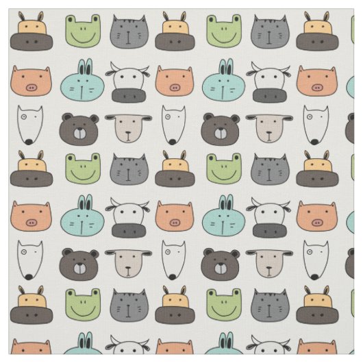 Stof - Dierengezichten (Swatch)