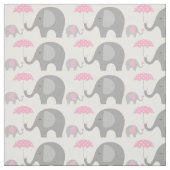 Stof - Elephants roze en grijs (Swatch)