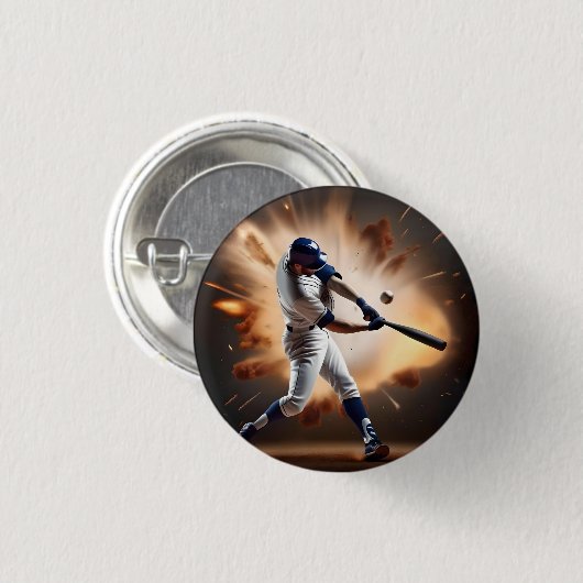 Stof en Glorie: Honkbal de Home Run Ronde Button 3,2 Cm (Voorkant /achterkant)