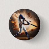 Stof en Glorie: Honkbal de Home Run Ronde Button 3,2 Cm (Voorkant)