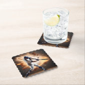 Stof en glorie: honkbal de thuisrun kartonnen onderzetters (Insitu)