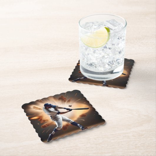 Stof en glorie: honkbal de thuisrun kartonnen onderzetters (Insitu)