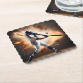 Stof en glorie: honkbal de thuisrun kartonnen onderzetters (Gebogen)