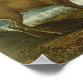 Stof en hind in een bebost landschap poster (Hoek)