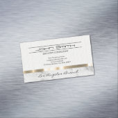 Stof en marmer met metalen afwerking magnetisch visitekaartje (Voorbeeld)