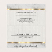 Stof en marmer met metalen afwerking visitekaartje (Buitenkant ongevouwen)