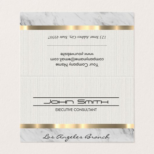 Stof en marmer met metalen afwerking visitekaartje (Buitenkant ongevouwen)