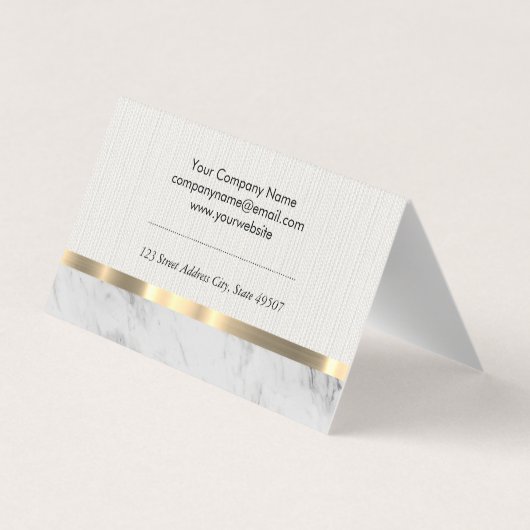 Stof en marmer met metalen afwerking visitekaartje (Achterkant)