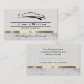 Stof en marmer met metalen afwerking visitekaartje (Voorkant / Achterkant)