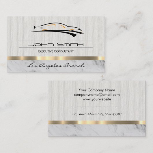 Stof en marmer met metalen afwerking visitekaartje (Voorkant / Achterkant)