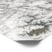 Stof en wolken over de Taklimakan Des Foto Afdruk (Hoek)