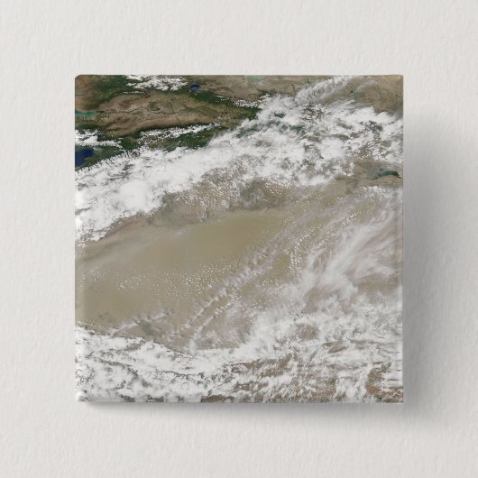 Stof en wolken over de Taklimakan Des Vierkante Button 5,1 Cm (Voorkant)