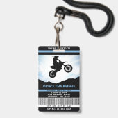 Stof fiets verjaardagsuitnodiging VIP-pas Badge (Voorzijde met lanyard)