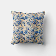  stof Frankrijk Blauwe bloemen | Je naam
