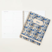  stof Frankrijk Blauwe bloemen | Je naam Planner (Display)