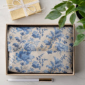  stof Frankrijk Blauwe bloemen | Je naam Tissuepapier (Geschenk)