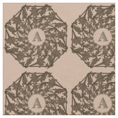 Stof - geweven bladeren met Initiaal (Close Up)