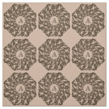 Stof - geweven bladeren met Initiaal