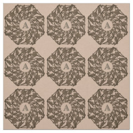 Stof - geweven bladeren met Initiaal