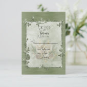 Stof Groen  Glanzend Elegant Glitterend Frame  RSVP Kaartje (Staand voorkant)