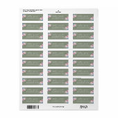 Stof Groen Roze Roos Retouradres Label (Full Sheet)