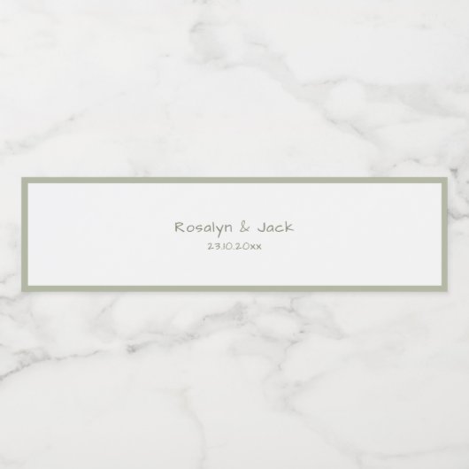 Stof groene casual handgeschreven waterfleslabels waterfles etiket (Enkel label)