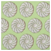 Stof - Groene spiraal op witte haakjes (Swatch)