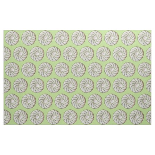 Stof - Groene spiraal op witte haakjes (Fat Quarter)