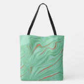 Stof in bochten met lichte mintgroene tinten tote bag (Achterkant)