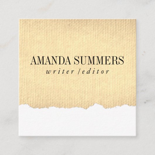 Stof in nood vierkante visitekaartje (Voorkant)