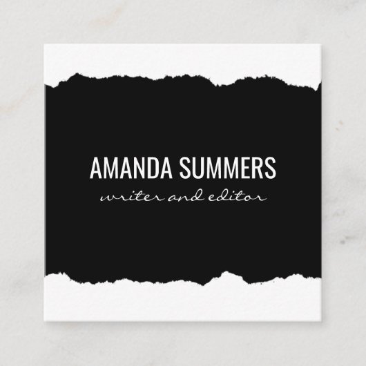 Stof in nood vierkante visitekaartje (Voorkant)