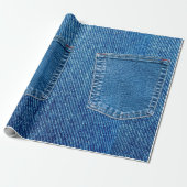 Stof Jeans Zak Rustic Landelijk Westers Cadeaupapier (Uitgerold)